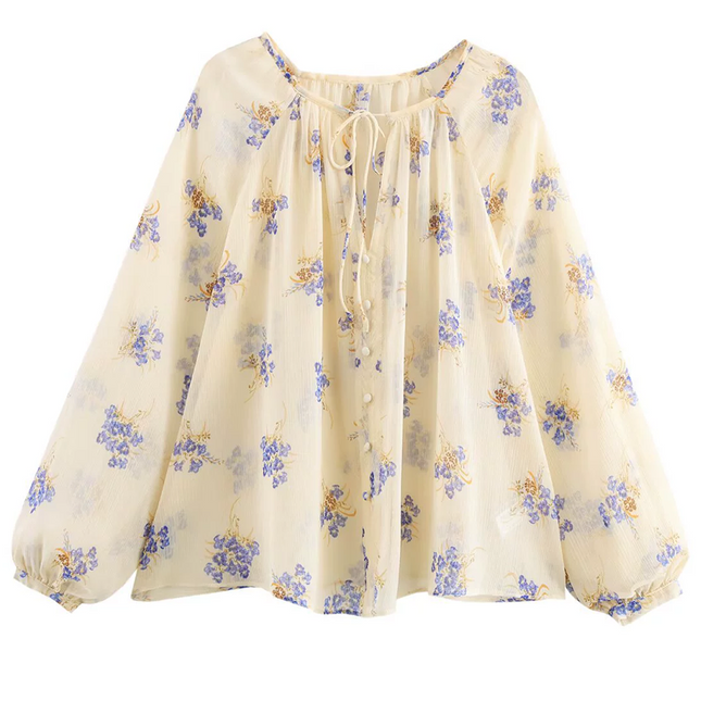 Onbely Blouse Ample mousseline Imprimé Fleuri strappy Femme