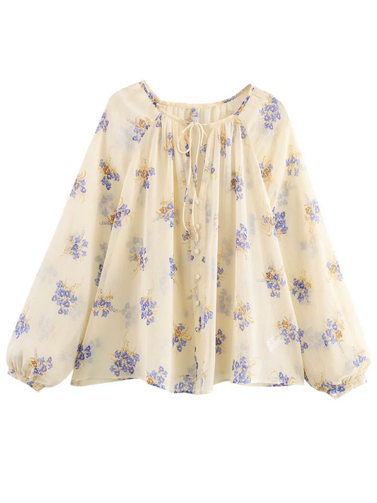 Onbely Blouse Ample mousseline Imprimé Fleuri strappy Femme