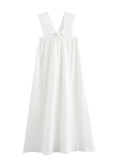 Onbely robe longue licou lâche décontracté vacances blanc