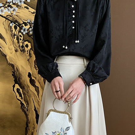 Onbely chemise chinoise pearl élégant