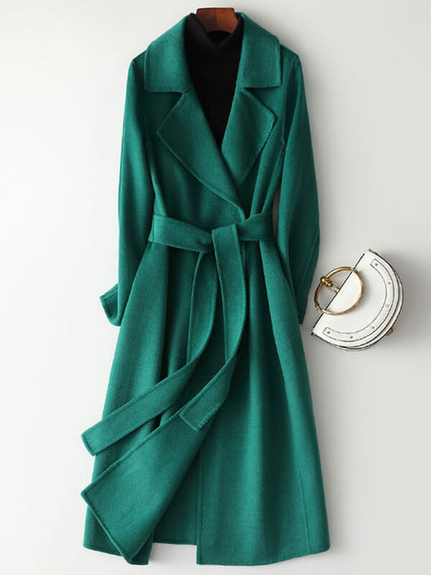 Onbely Manteau Long en Laine Femme Oversized avec Ceinture et Poches