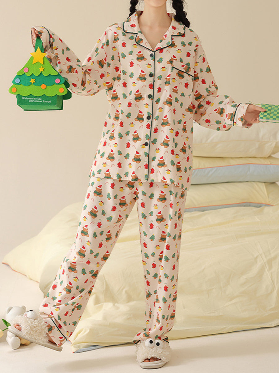 Onbely women's Christmas teddy bear pajamas set