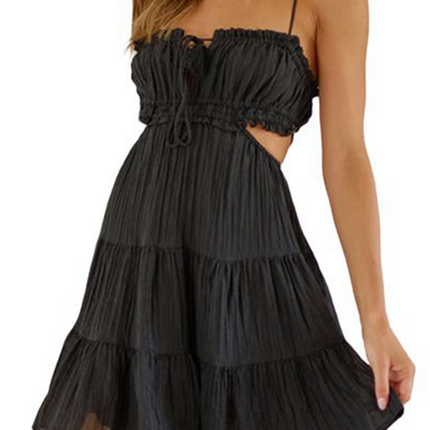 Onbely Robe courte strappy à volantée dos nu mode vacances