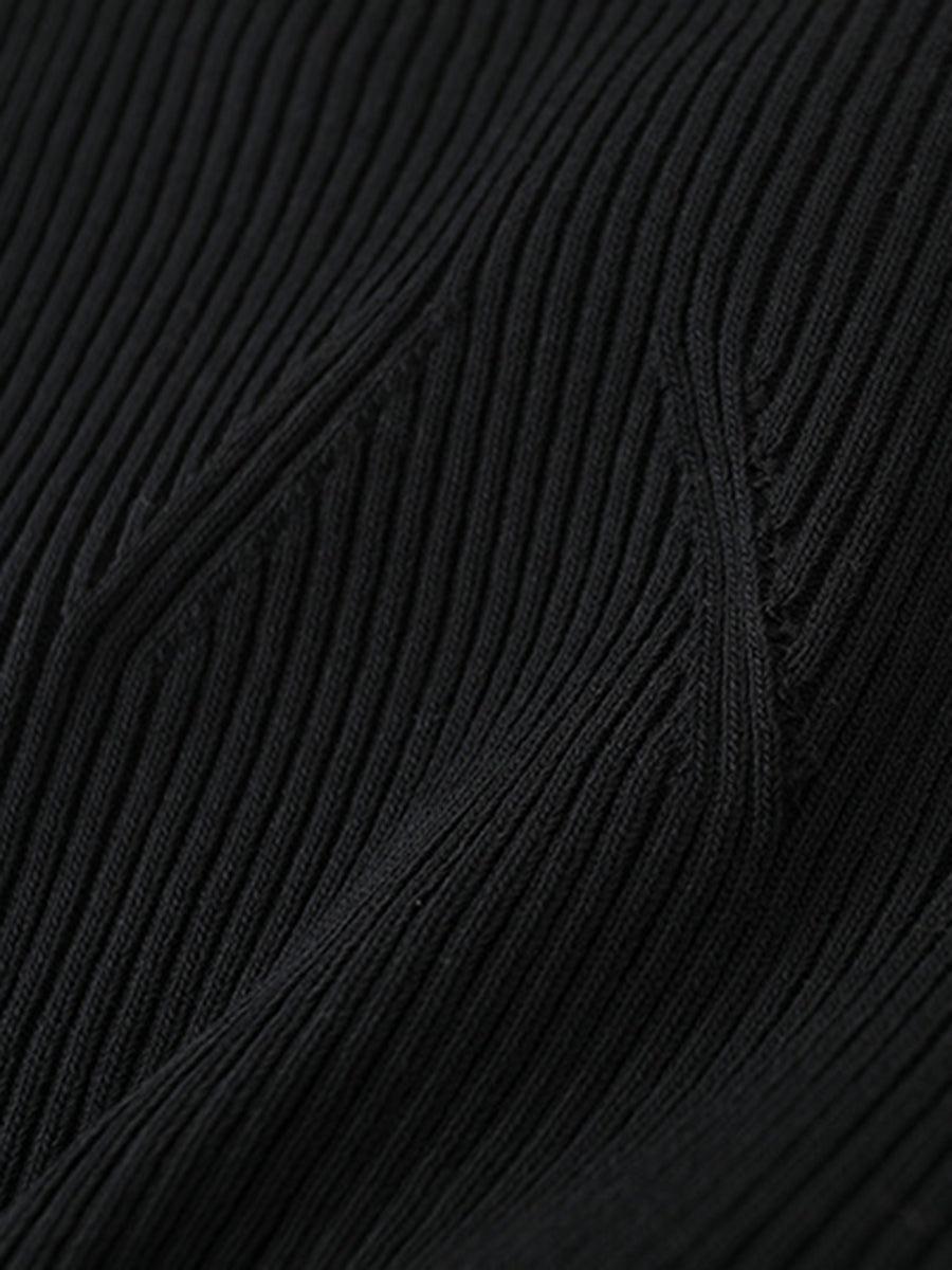 Onbely Haut Femme Manches Longues Col Bateau Mode Tricot Côtelé Automne Printemps