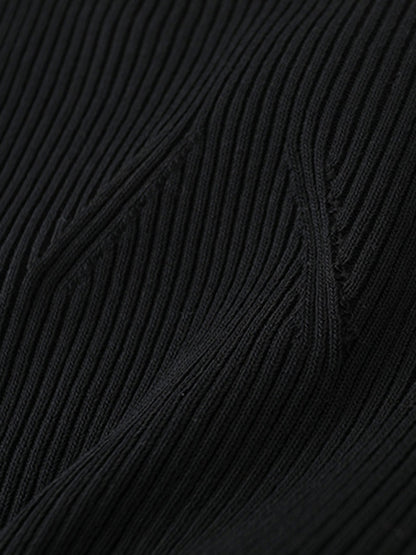 Onbely Haut Femme Manches Longues Col Bateau Mode Tricot Côtelé Automne Printemps