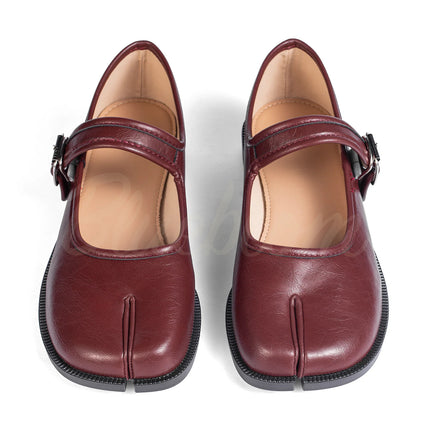 Chaussures Mary Jane Tabis Rouge à Bout Fendu