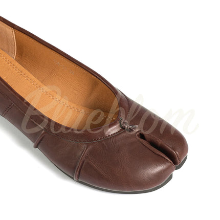 Ballerines Tabis à Bout Fendu Marron - Style Minimaliste