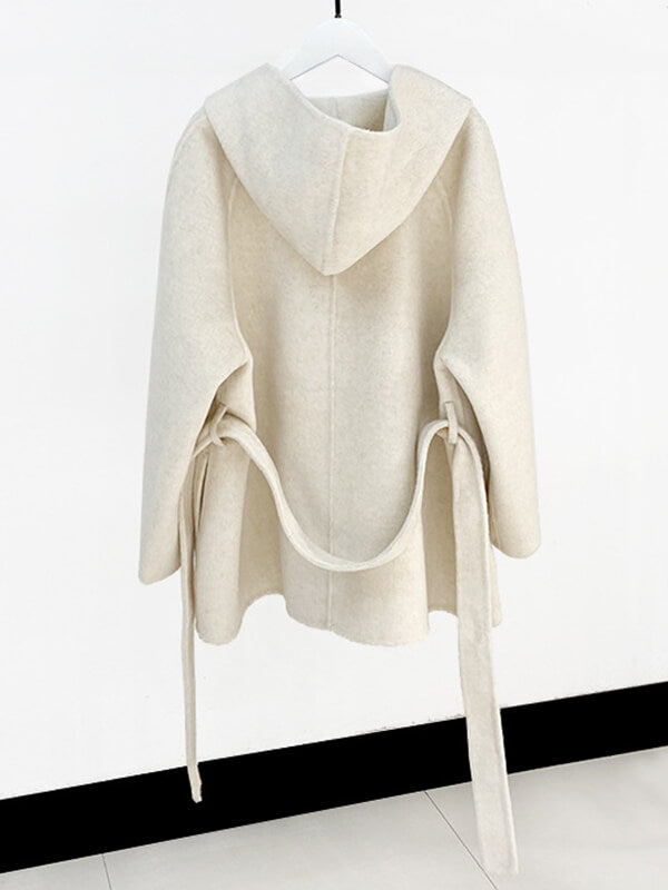 Onbely manteau en laine à capuche femme - onbely