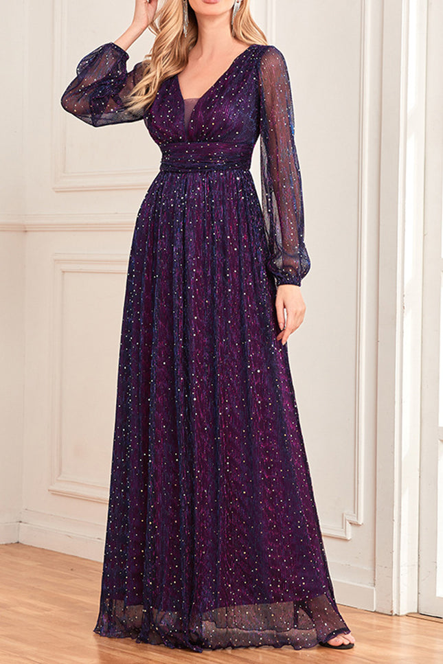 Onbely Robe de soirée maxi longue élégante avec paillettes brillantes pour un mariage femme cérémonie