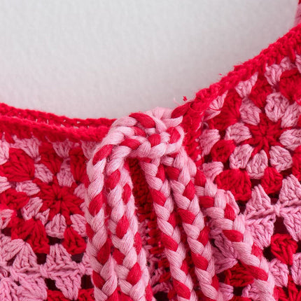 Onbely robe longue trapèze rose rayé dos nu à fines brides bohème élégant vacances tous les jours-boho dress