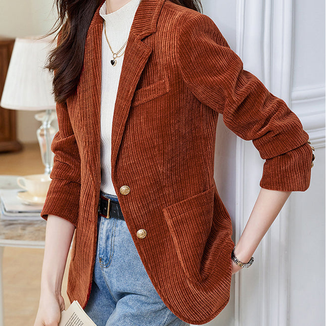 Onbely blazer en velours cotelé avec poches boutonnage femme style tailleur