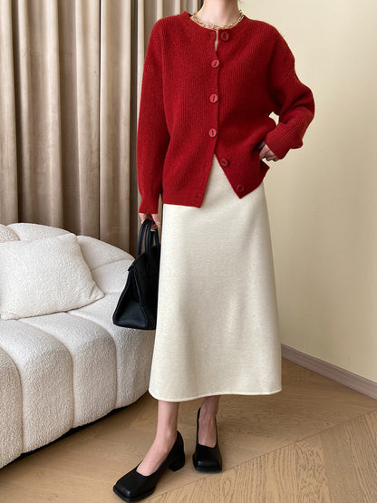 Onbely cardigan boutonnage col rond pour femme casual