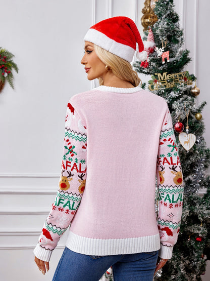 Pull de Noël à col rond, manches longues