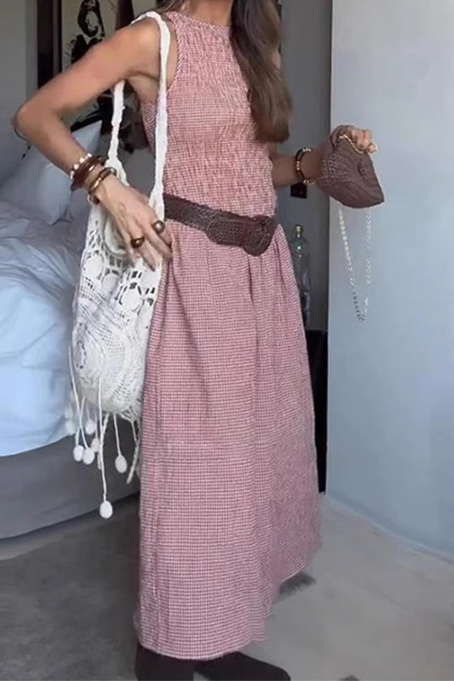 Onbely mi-longue robe rayé plissé doux style de rue tous les jours bureau