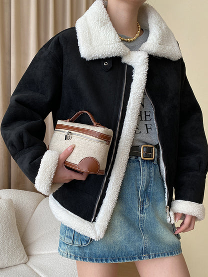 Onbely manteau aviateur suedine avec poches femme nior