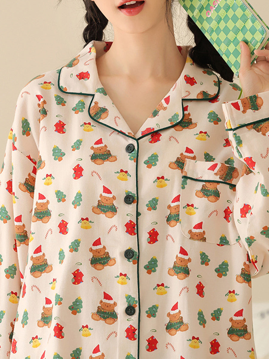 Onbely ensemble de pyjama nounours ours femme noël