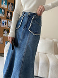 Onbely jupe en jean sirene avec poches femme