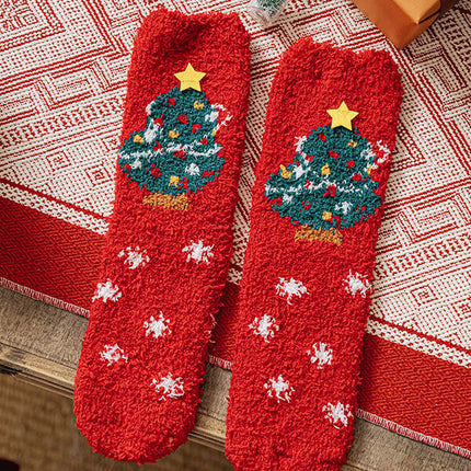 Onbely 4 paires chaussettes polaire noël - onbely