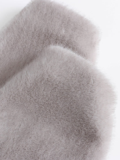 Onbely manteau en fausse fourrure avec poches pour femme mode