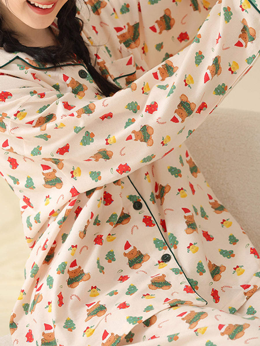 Onbely ensemble de pyjama nounours ours femme noël
