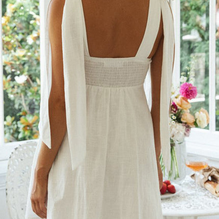 Onbely robe courte strappy blanche simple
