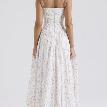 Onbely robe de soirée longue à fines brides imprimé à fleurie bal de promo