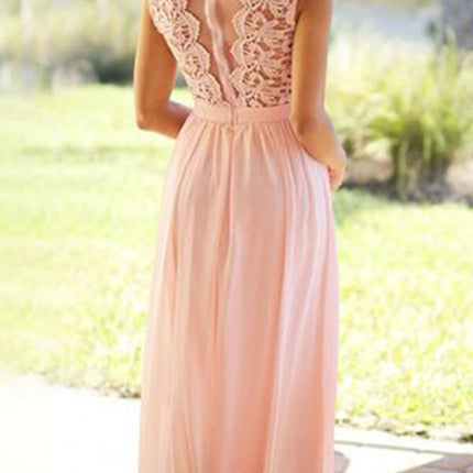 Onbely robe longue demoiselle d'honneur dentelle mousseline élégant - onbely