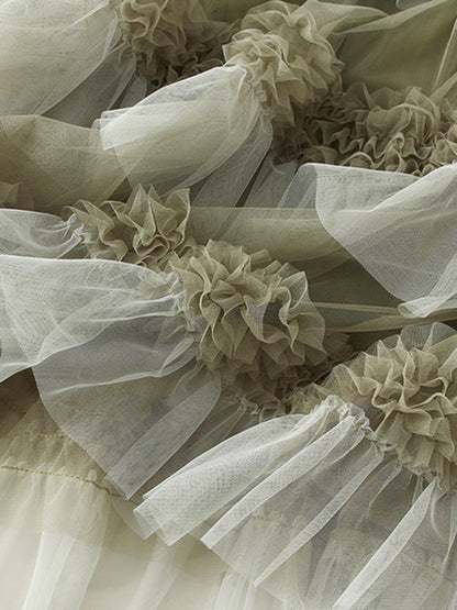 Onbely jupe à volants superposés longue tulle femme