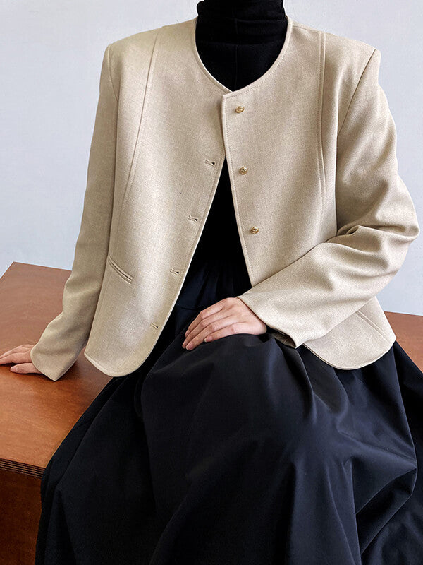 Onbely blazer boutonnage avec poches manches longues femme mode - onbely