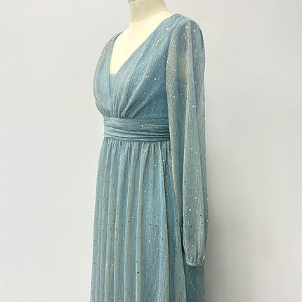 Onbely Robe de soirée maxi longue élégante avec paillettes brillantes pour un mariage femme cérémonie