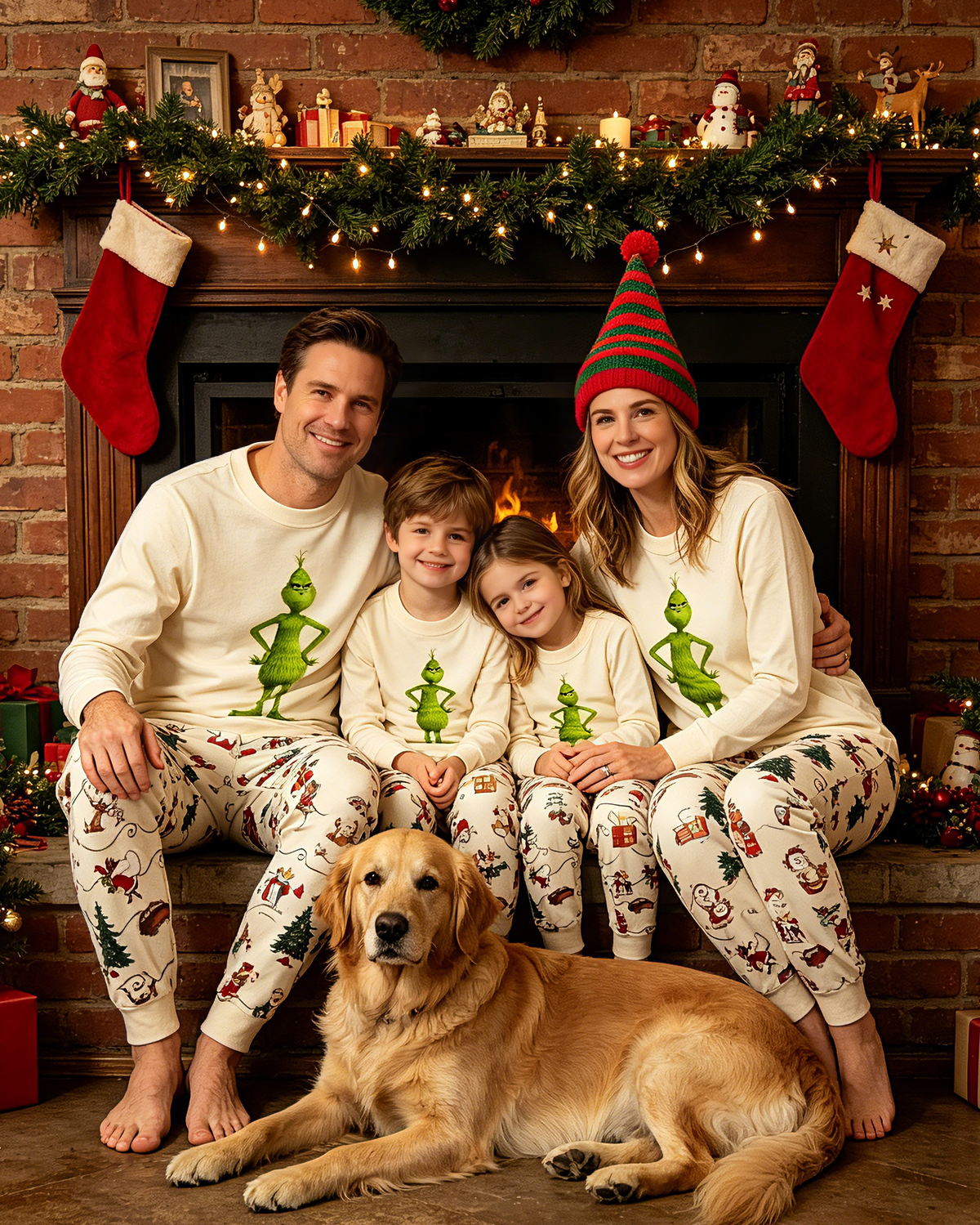 Green Energy-Grinch Family Christmas Pajamas