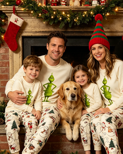 Green Energy-Grinch Family Christmas Pajamas