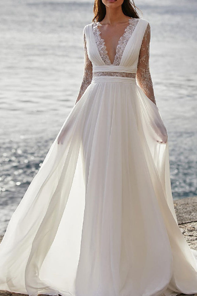 Onbely robe maxi longue de mariée princesse dentelle bohème boho dress