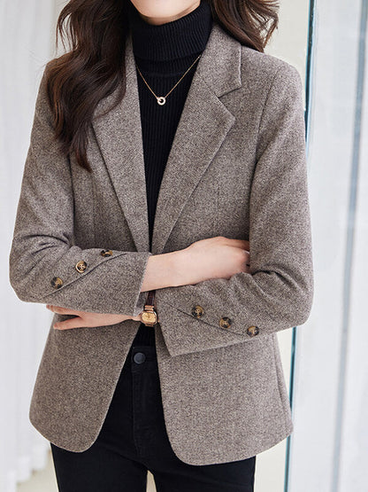Onbely blazer avec poches boutons col revers femme mode style tailleur - onbely