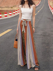 Onbely long wide leg flared slit bohemian pants