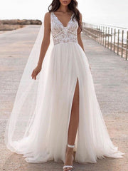 Onbely robe maxi longue de mariée princesse dos nu fendu bohème