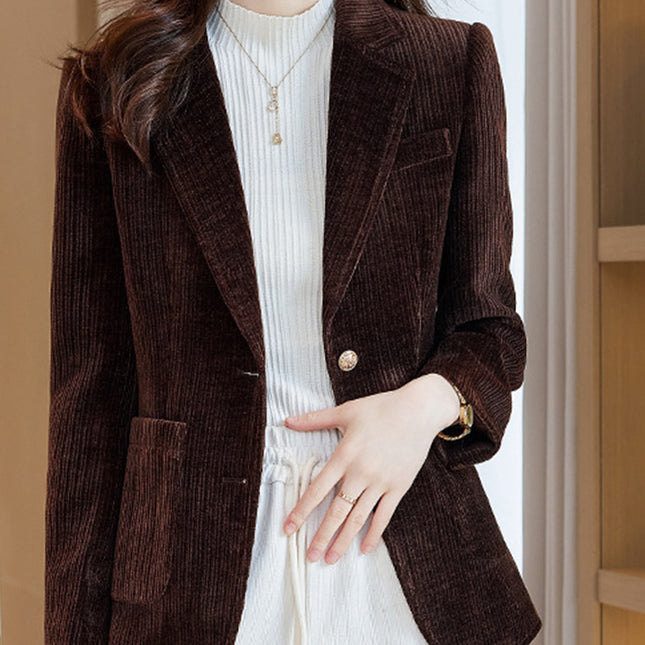 Onbely blazer en velours cotelé avec poches boutonnage femme style tailleur