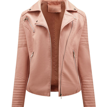 Onbely Perfecto femme en cuir PU avec fermeture éclair et col revers