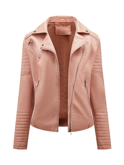 Onbely Perfecto femme en cuir PU avec fermeture éclair et col revers