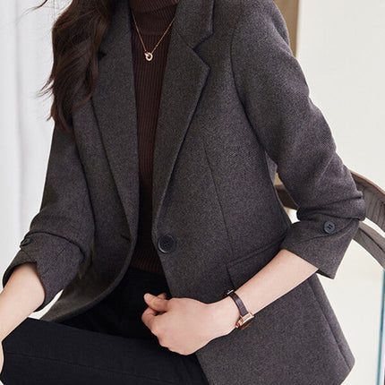 Onbely blazer avec poches boutons col revers femme mode style tailleur - onbely