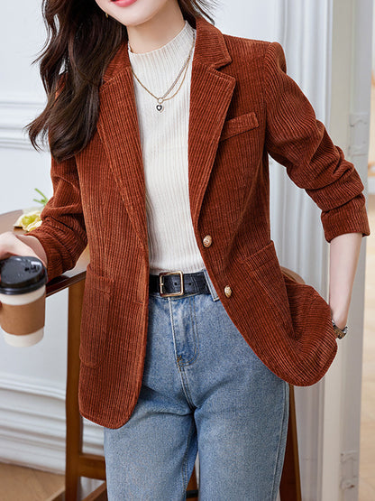 Onbely blazer en velours cotelé avec poches boutonnage femme style tailleur