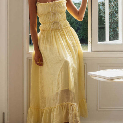 Onbely robe de soirée longue à fines brides avec liseré contrastant pour bal de promo et vacances