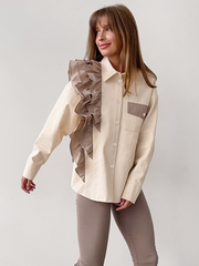 Onbely Elegant and modern shirt with asymmetrical hem