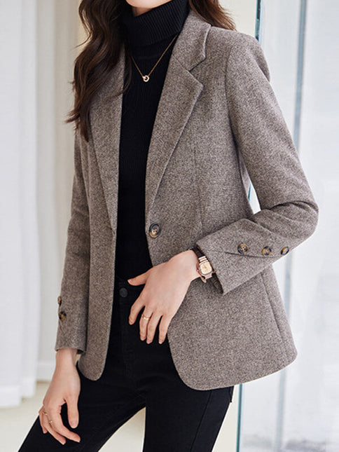 Onbely blazer avec poches boutons col revers femme mode style tailleur - onbely