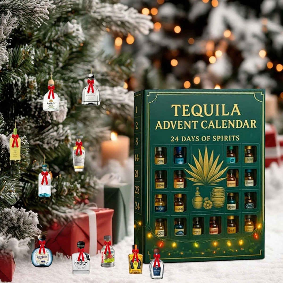 2026 Tequila Advent Calendar 24 Days Of Festive Surprises Mexican Inspired Holiday Countdown Gift 2d Acrylic Collectible Display Decor