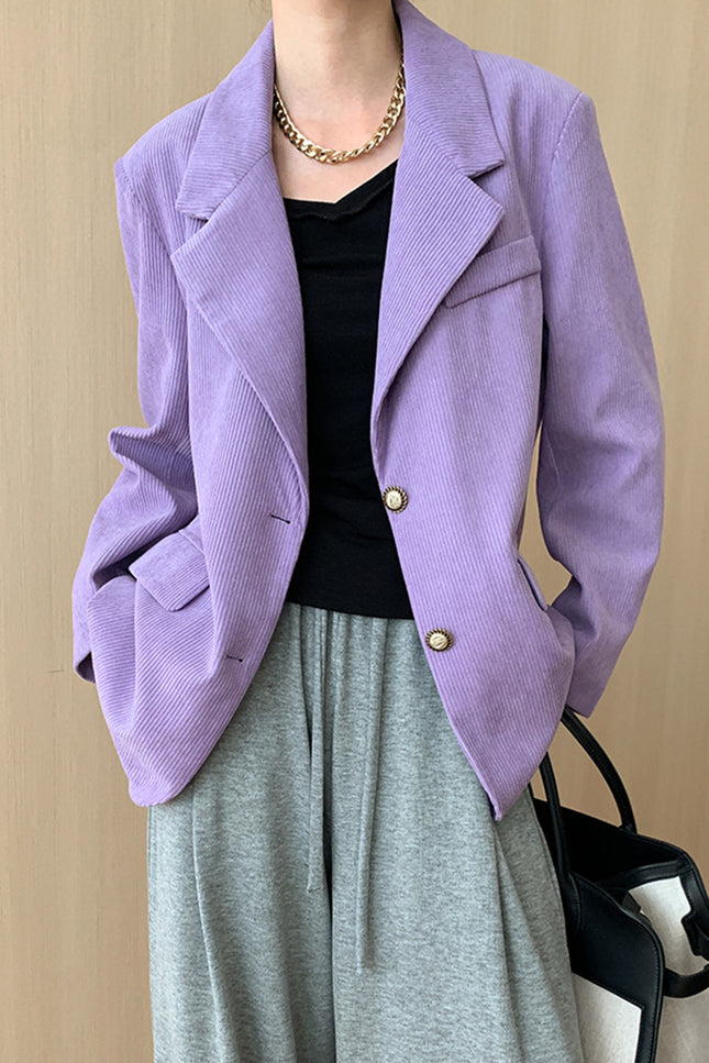 Onbely blazer velours cotelé  boutonnage femme vintage