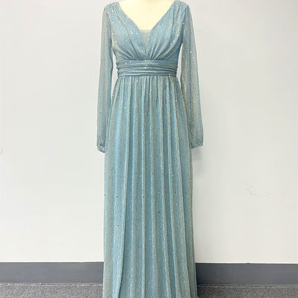 Onbely Robe de soirée maxi longue élégante avec paillettes brillantes pour un mariage femme cérémonie