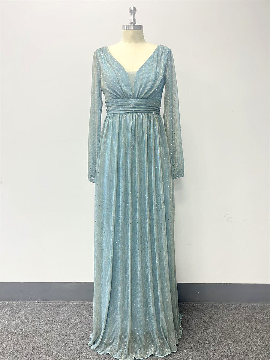 Onbely Robe de soirée maxi longue élégante avec paillettes brillantes pour un mariage femme cérémonie