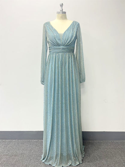 Onbely Robe de soirée maxi longue élégante avec paillettes brillantes pour un mariage femme cérémonie