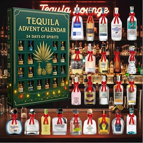 2026 Tequila Advent Calendar 24 Days Of Festive Surprises Mexican Inspired Holiday Countdown Gift 2d Acrylic Collectible Display Decor